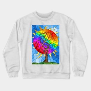 Tree Of Life Stained Glass Pattern Design Crewneck Sweatshirt